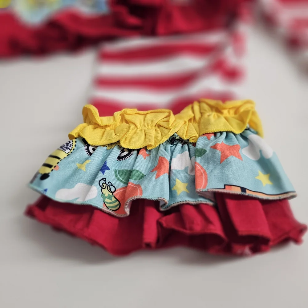 Striped Red and Yellow Ruffle Outfit - Picture 4 of 5